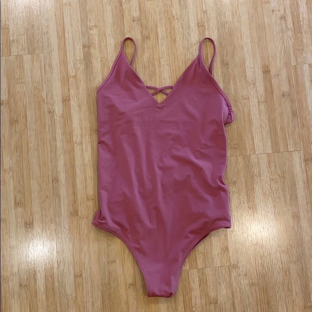 lulu lemon pink one piece swim suit